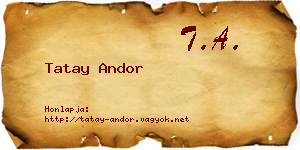 Tatay Andor névjegykártya